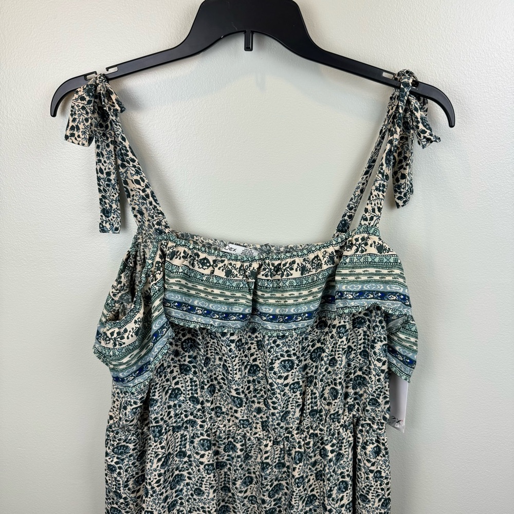DEX Boho Maxi Dress Tie Shoulder 2X Summer - Picture 5 of 8
